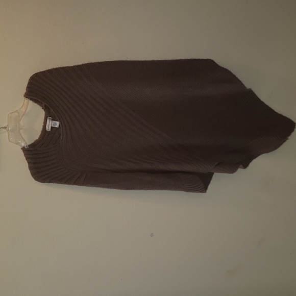 Christopher & Banks Poncho Taupe Gray /Tan OS - Picture 2 of 8